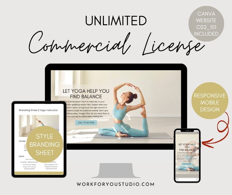 Canva Website Template for Yoga Instructors