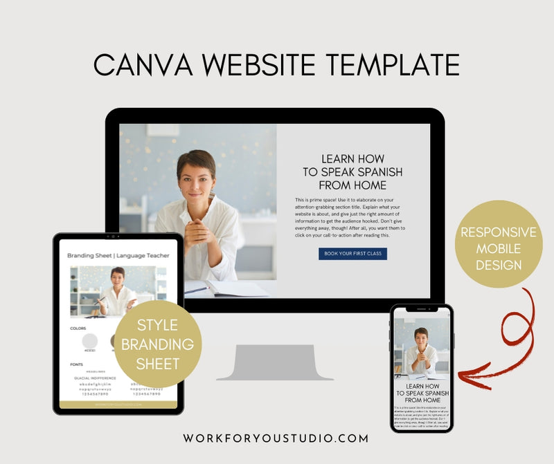 Canva Website Template for Language Tutors