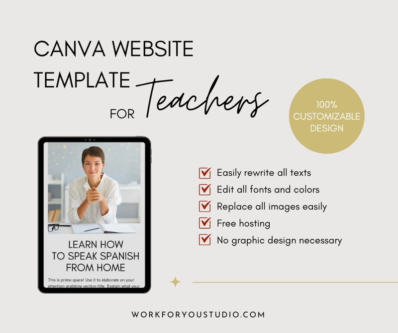 Canva Website Template for Language Tutors