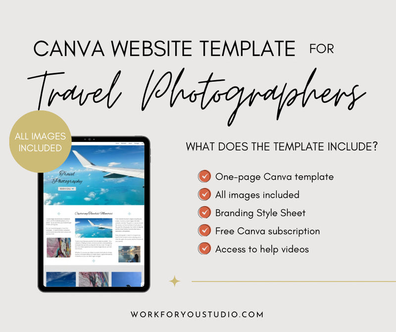 Canva website template for photographers
