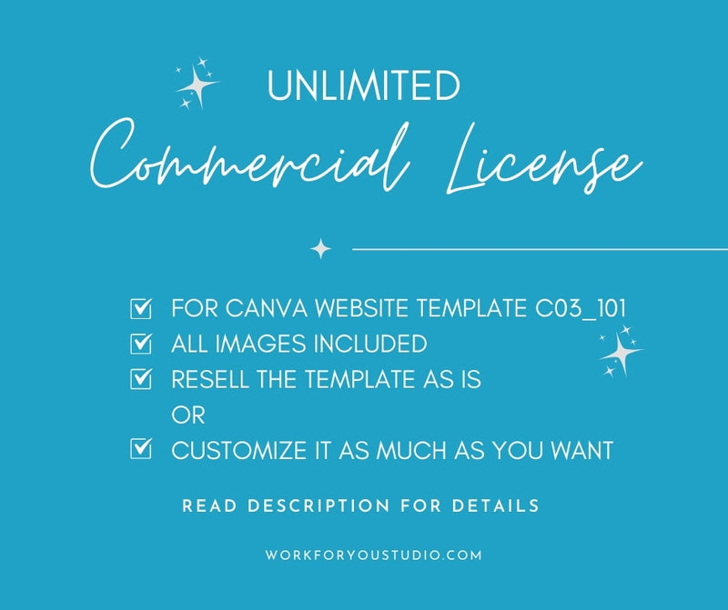 Unlimited commercial license for canva website