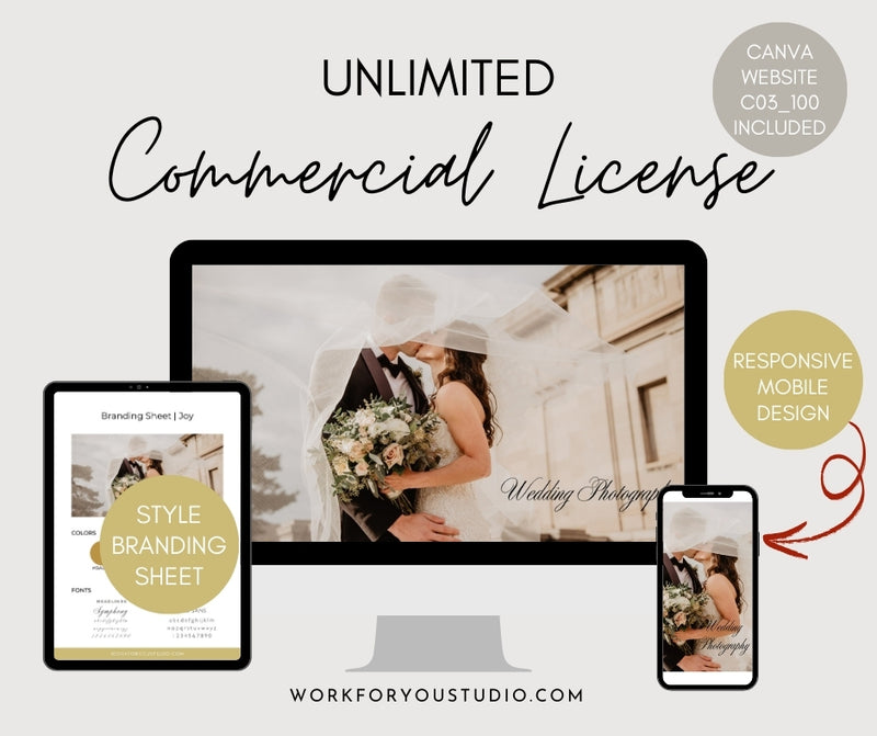 Wedding photography website theme with commercial license