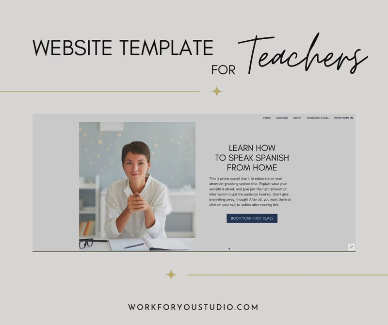 Canva Website Template for Language Tutors